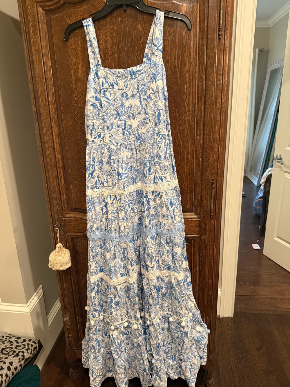 Blue & White Floral Maxi Sundress Crown & Ivy